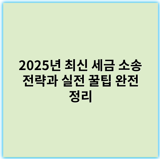 2025년 최신 세금 소송 전략과 실전 꿀팁 완전 정리 - 세금 소송에서 가장 중요한 핵심 키워드: **이의신청**