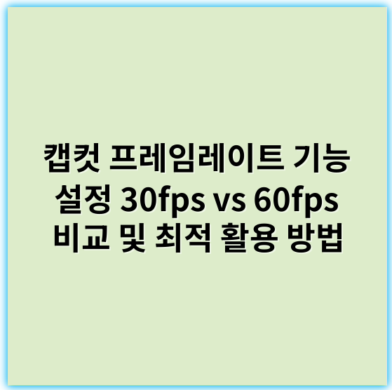 캡컷 프레임레이트 기능 설정 30fps vs 60fps 비교 및 최적 활용 방법 - 최적화
